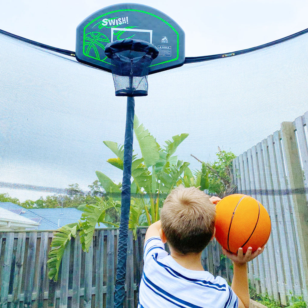 Trampoline Basketball Hoop & Net, Jump Dunk Shoot