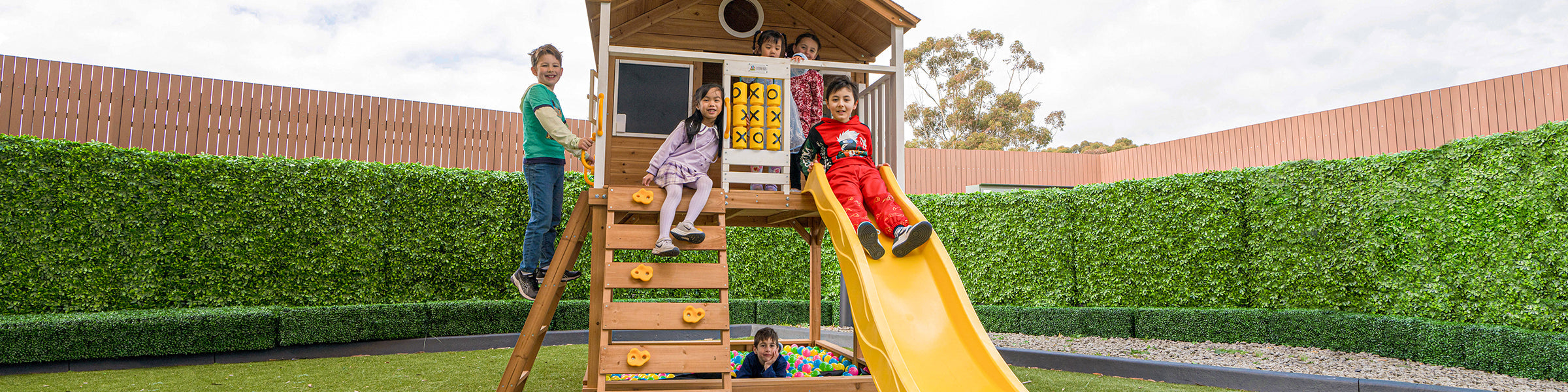 Cubby Houses with Climbing Rocks