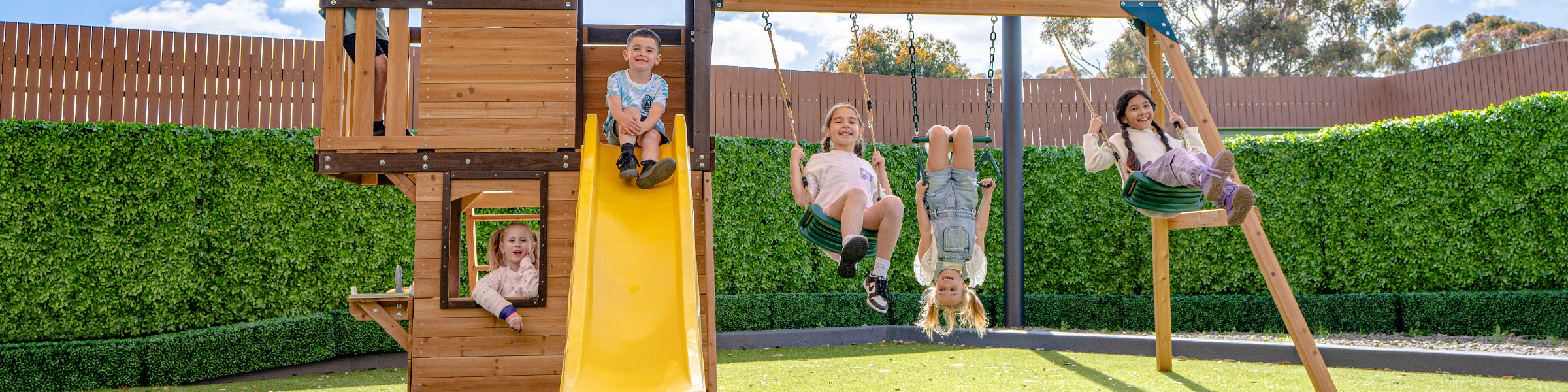 Triple Swing Sets with Slide