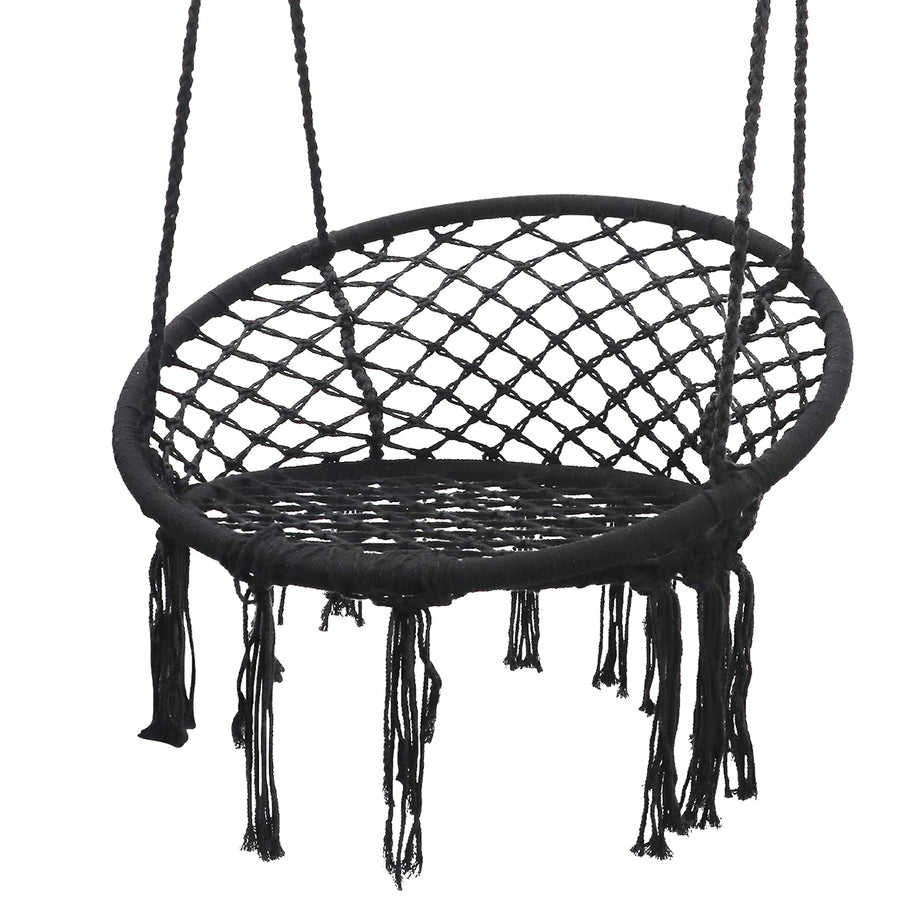 Hammock Hanging Swing Chair with Cushions in Black