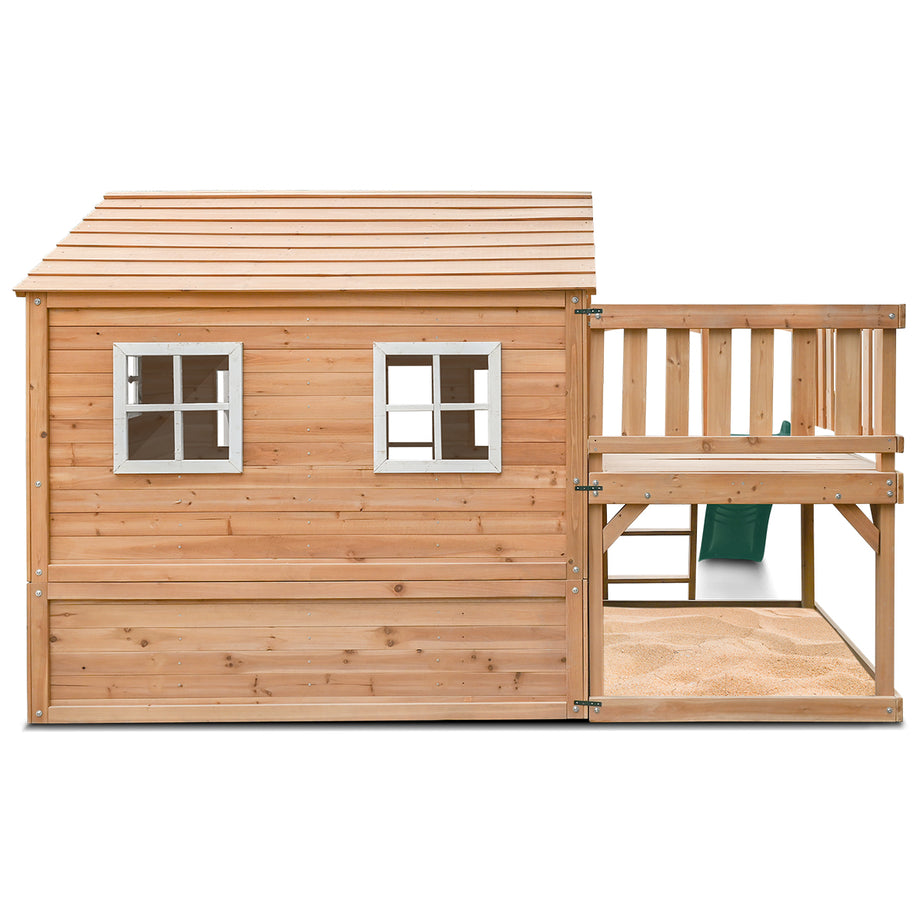 Finley Cubby House with 1.8m Green Slide