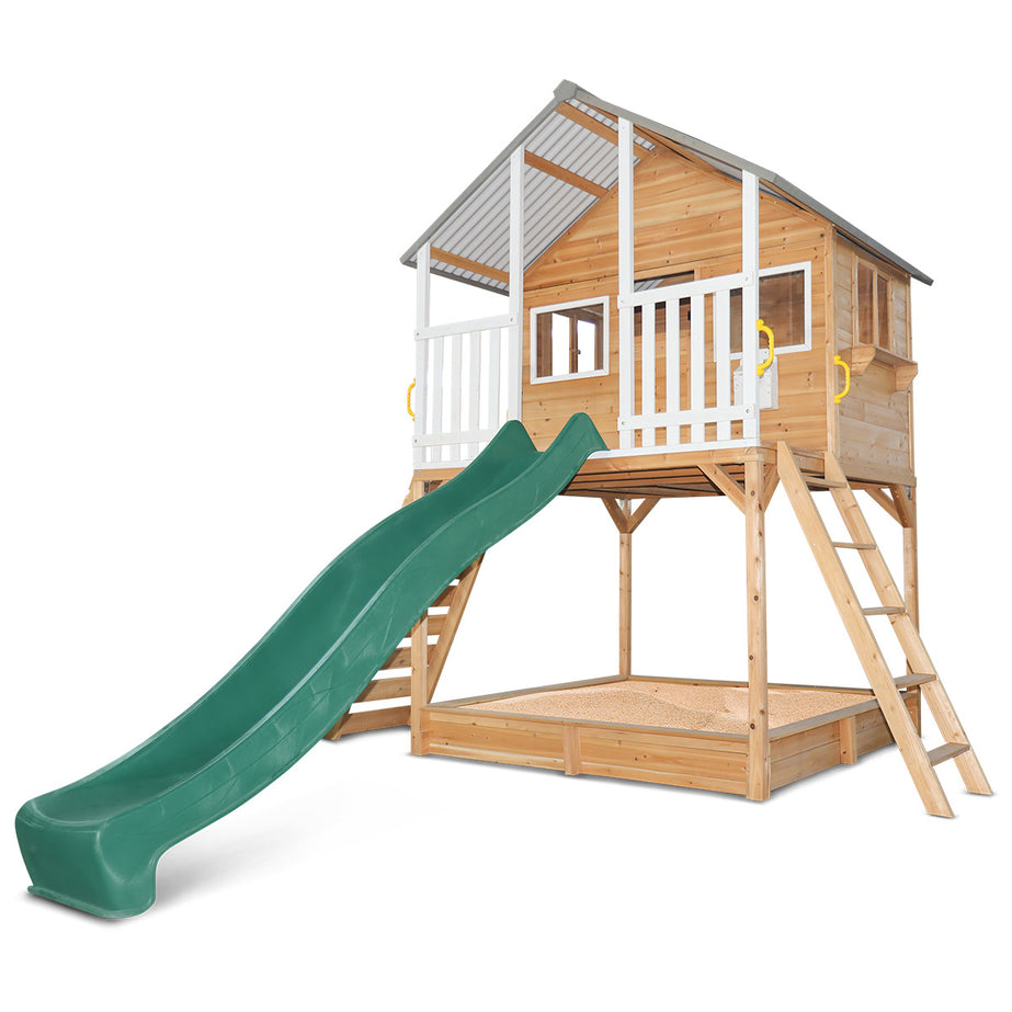 Winchester Cubby House with Elevation Kit & 3.0m Green Slide