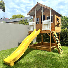 Winchester Cubby House with 1.45m Elevation Platform and 3m Yellow Slide