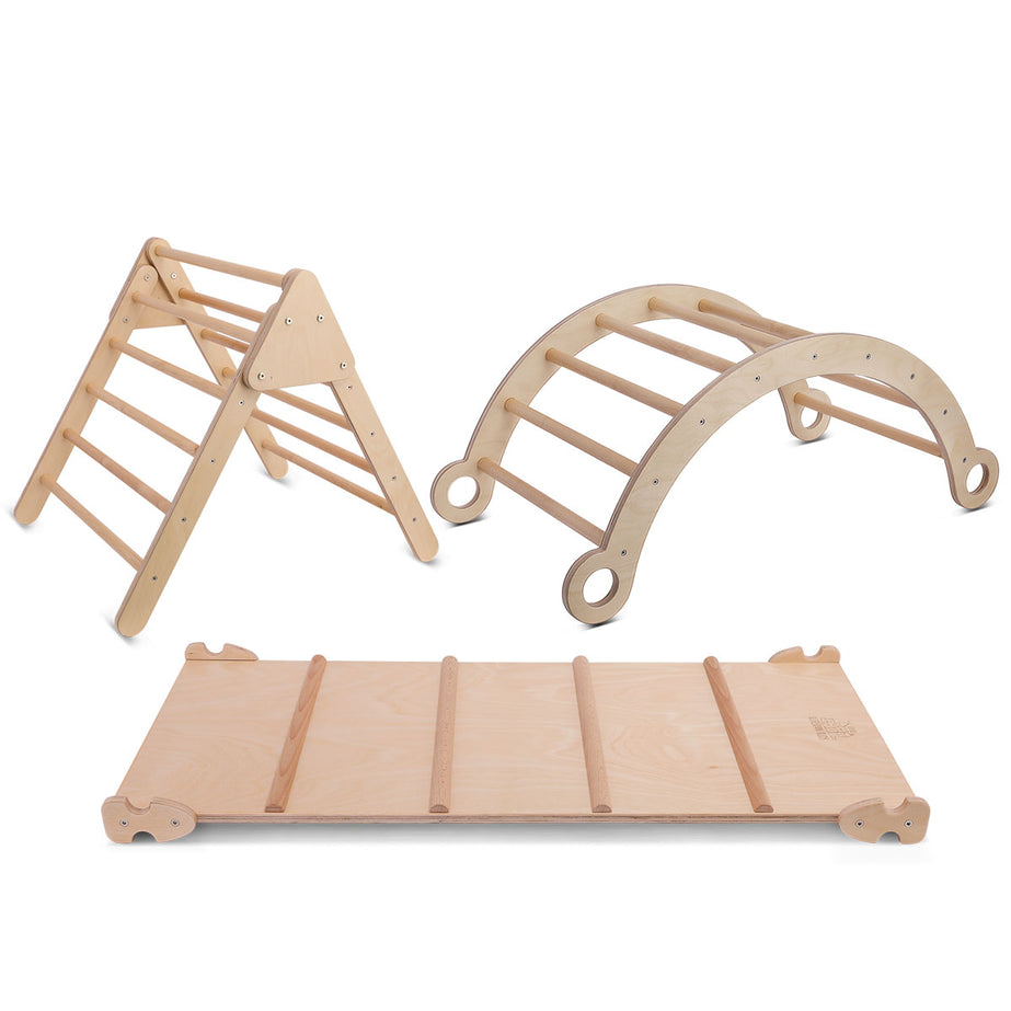 Pikler Climbing Frame Package with Slide, Arch & Triangle