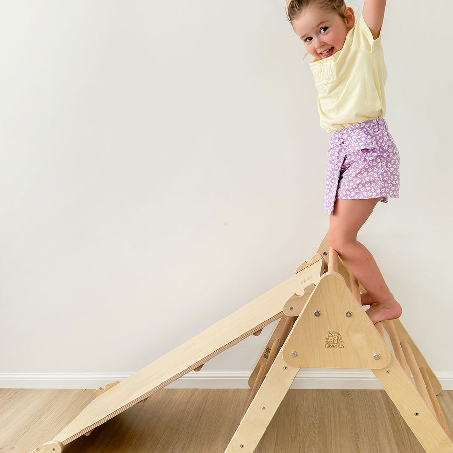 Pikler Climbing Frame Package with Slide, Cube & Triangle