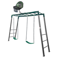 Stanley Commerical Steel Monkey Bars with Anchor Kit and Basketball Ring