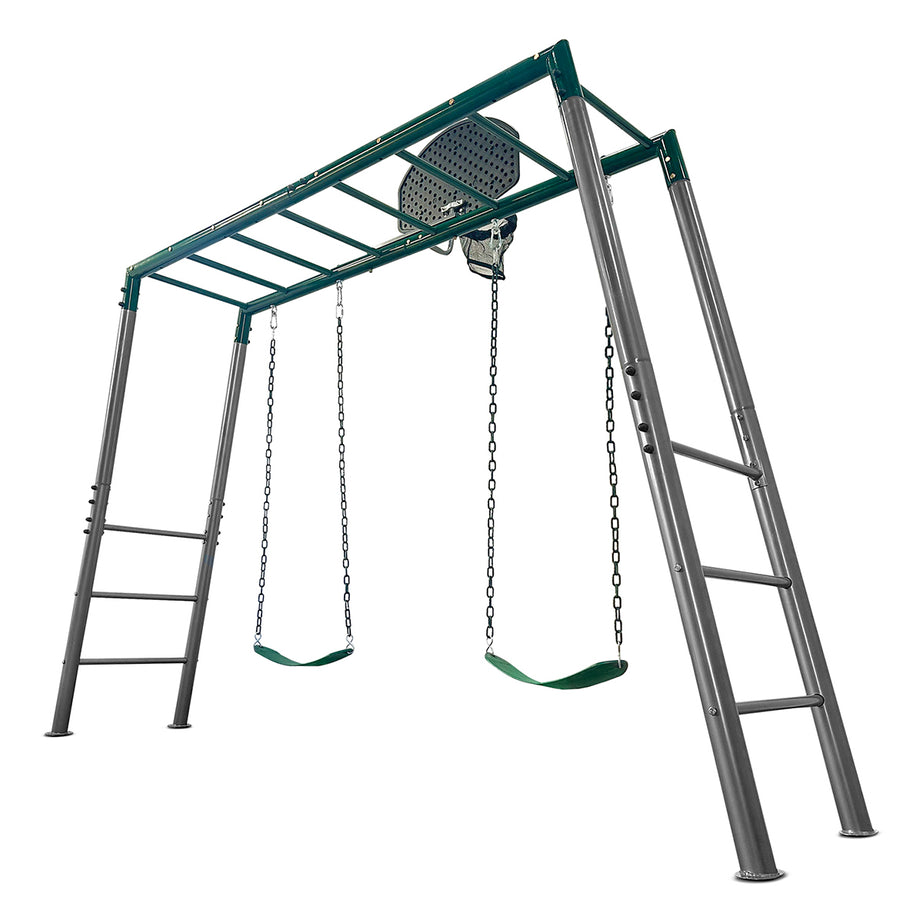 Stanley Commerical Steel Monkey Bars with Anchor Kit and Basketball Ring