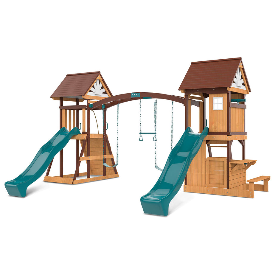 Armadale Play Centre & Swing Set (Green Slide)