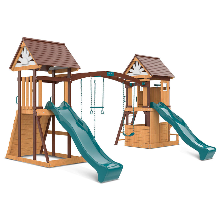 Armadale Play Centre & Swing Set (Green Slide)