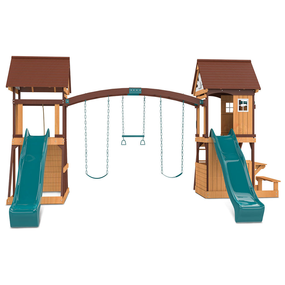 Armadale Play Centre & Swing Set (Green Slide)