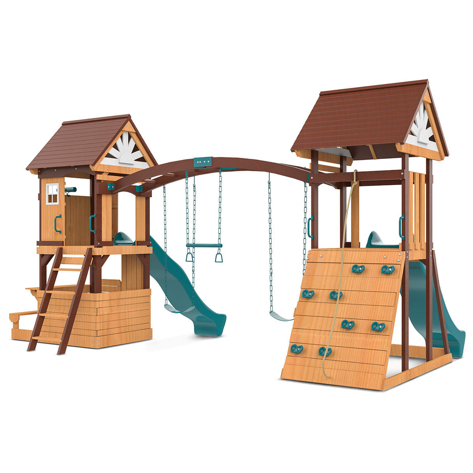 Armadale Play Centre & Swing Set (Green Slide)