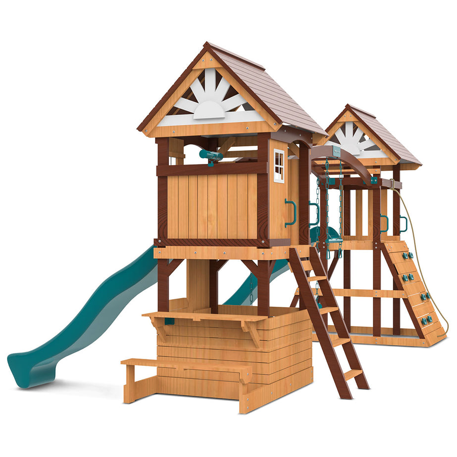 Armadale Play Centre & Swing Set (Green Slide)