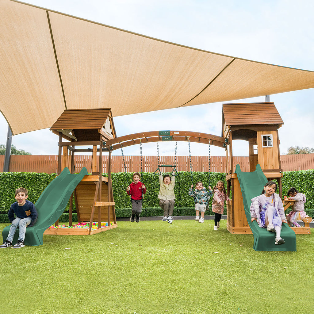 Armadale Play Centre & Swing Set (Green Slide)