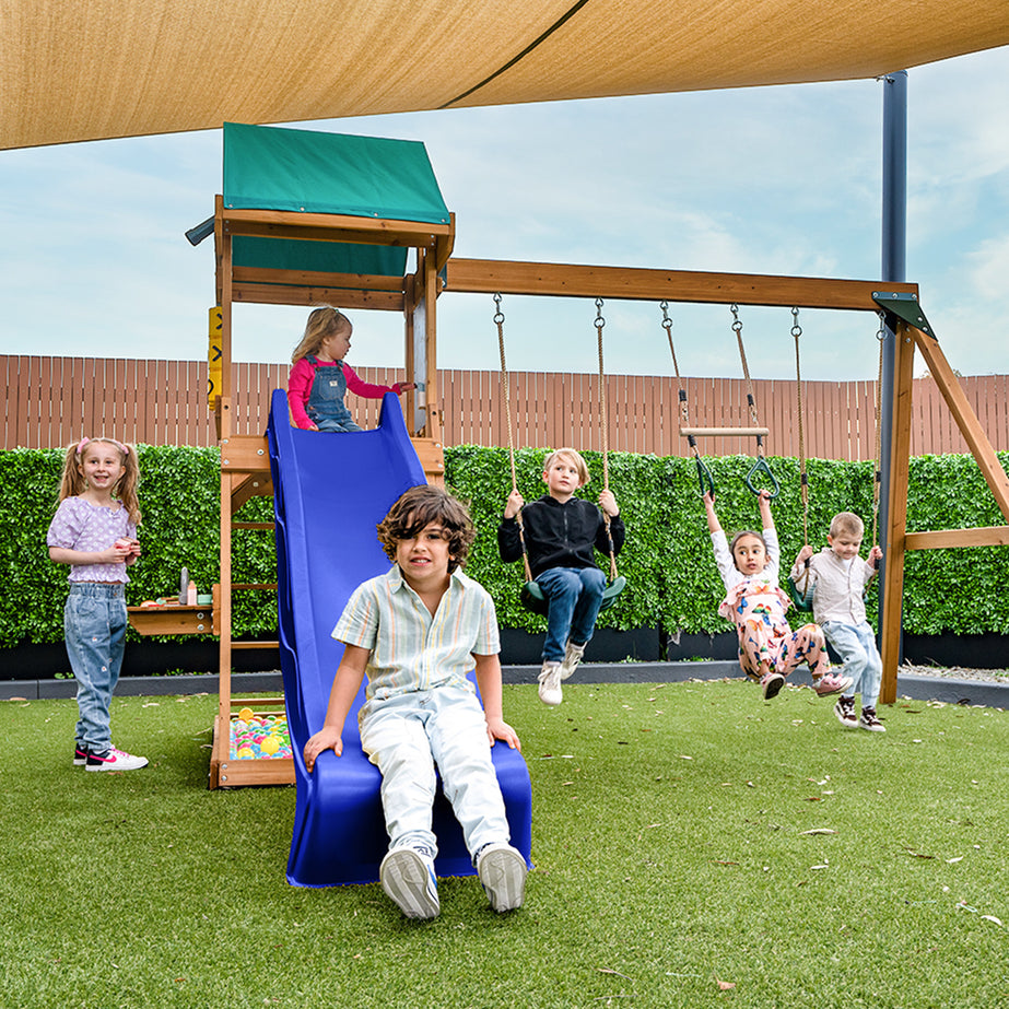 Birmingham Play Centre & Swing Set (Blue Slide)