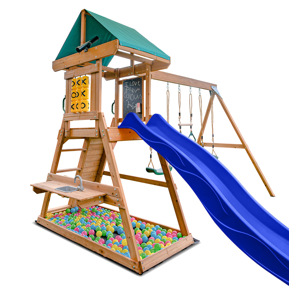 Birmingham Play Centre & Swing Set (Blue Slide)