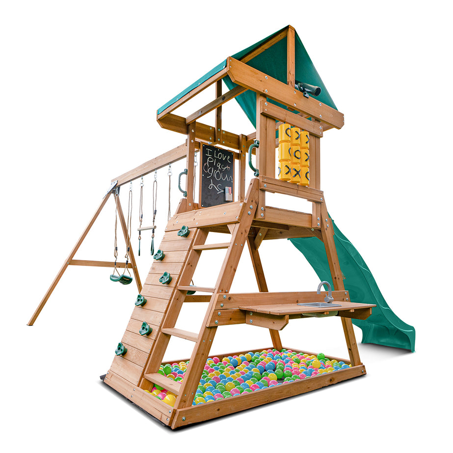 Birmingham Play Centre Set with 2.2m Green Slide