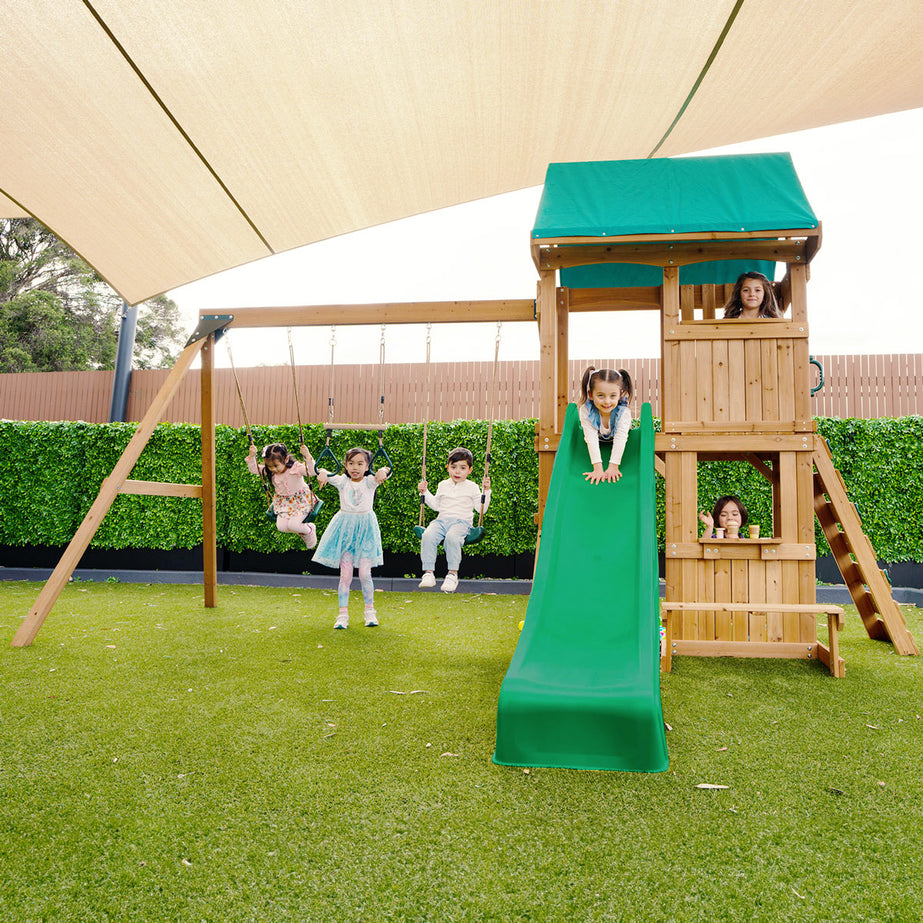 Carindale Play Centre Set with 2.2m Green Slide