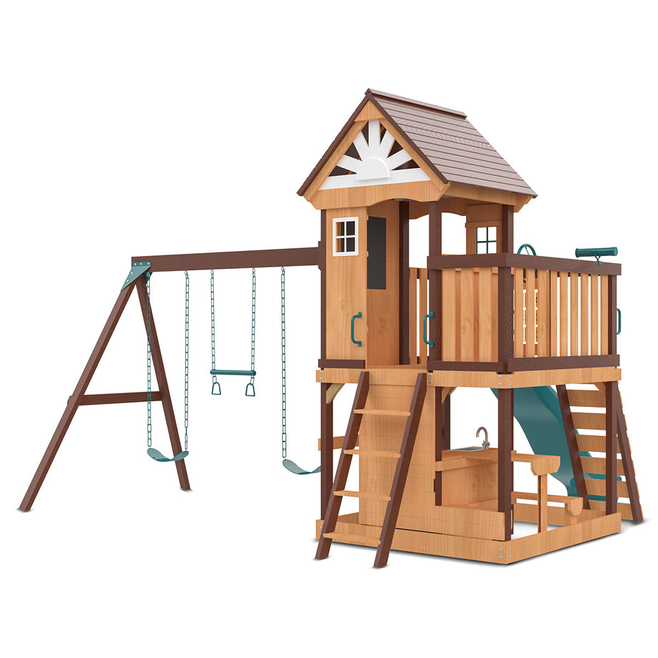 Coventry Play Centre & Swing Set (Green Slide)