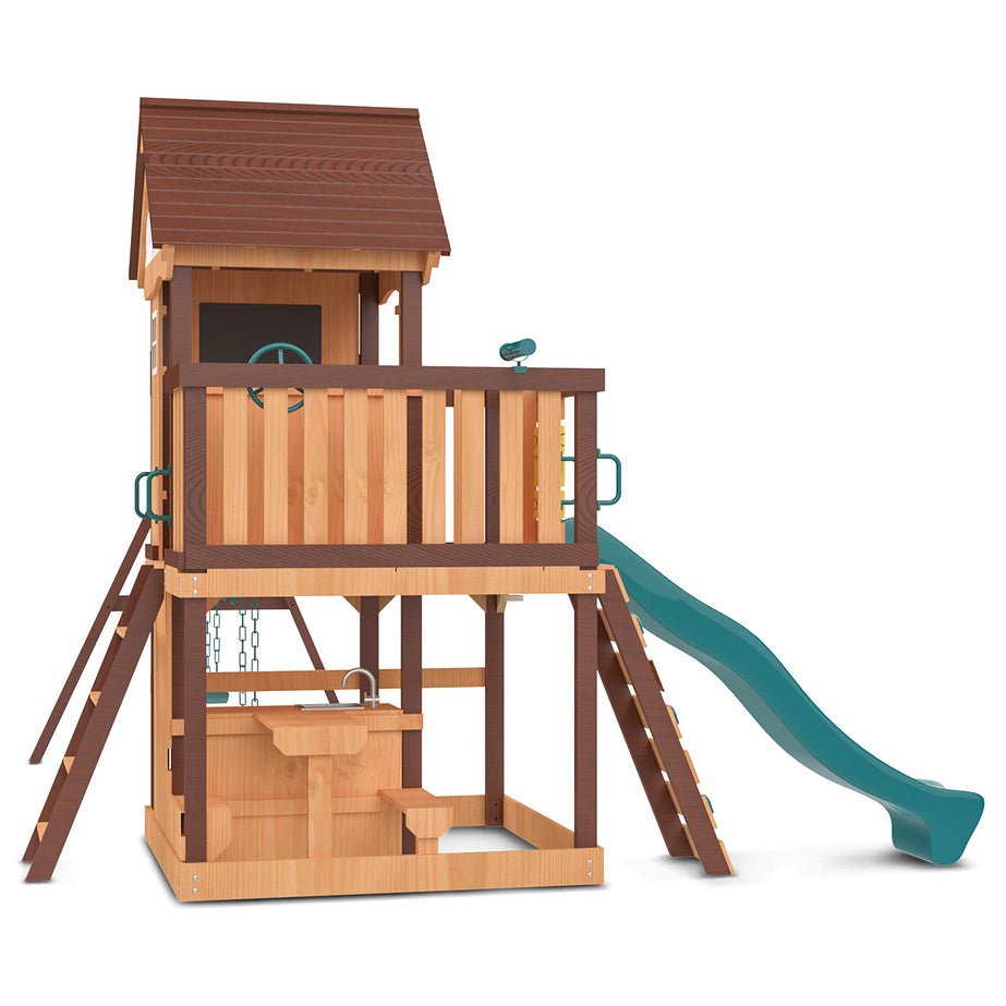 Coventry Play Centre & Swing Set (Green Slide)