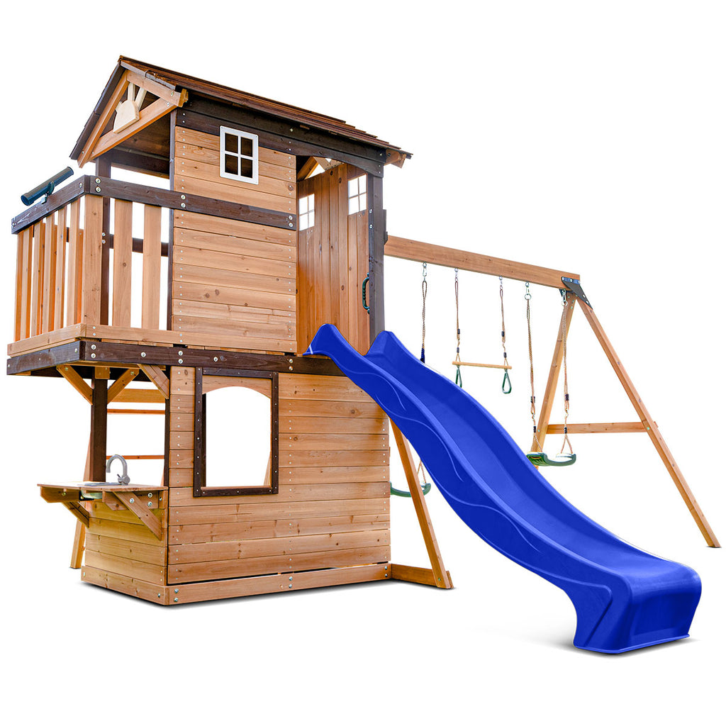 Darlington Play Centre & Swing Set (Blue Slide)