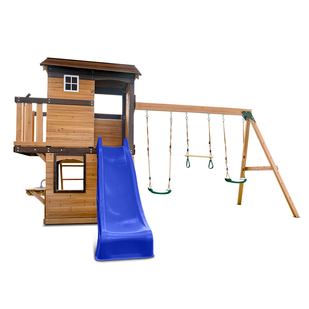 Darlington Play Centre & Swing Set (Blue Slide)