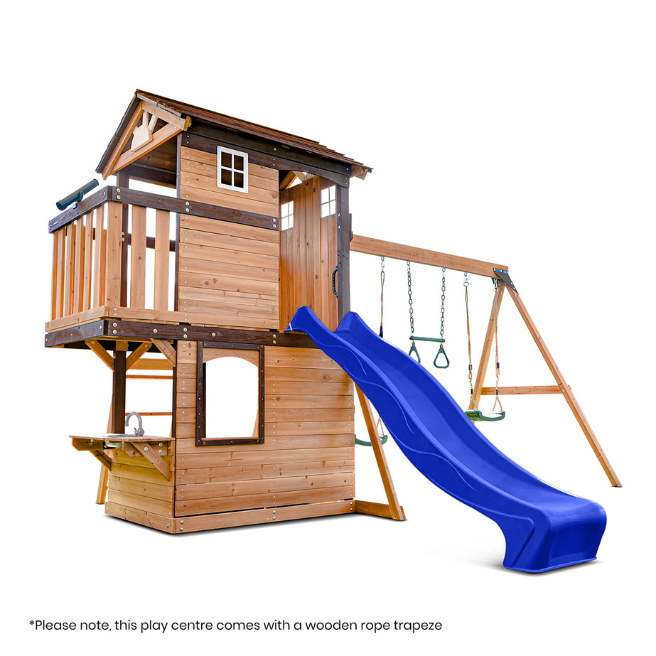 Darlington Play Centre & Swing Set (Blue Slide)