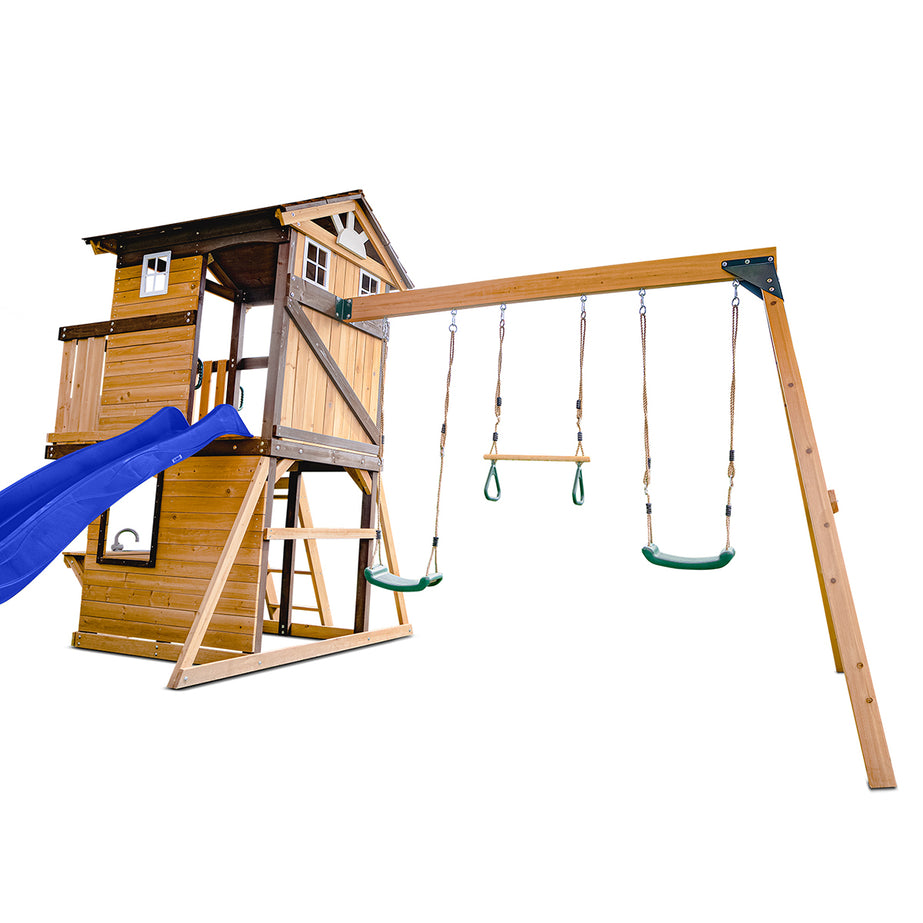 Darlington Play Centre & Swing Set (Blue Slide)