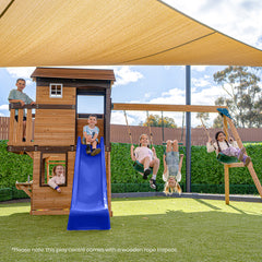 Darlington Play Centre & Swing Set (Blue Slide)