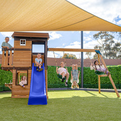 Darlington Play Centre & Swing Set (Blue Slide)