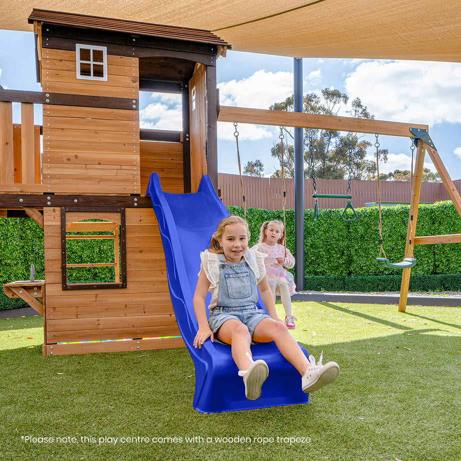 Darlington Play Centre & Swing Set (Blue Slide)