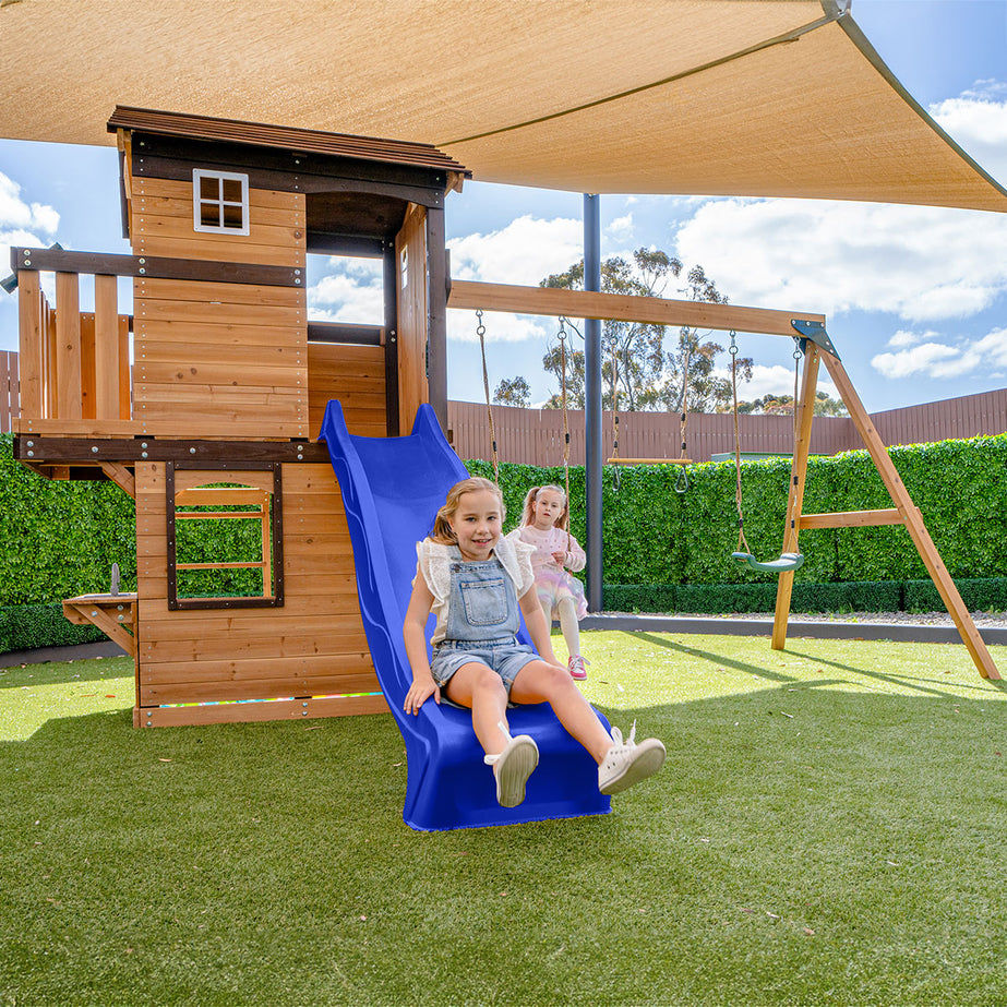 Darlington Play Centre & Swing Set (Blue Slide)