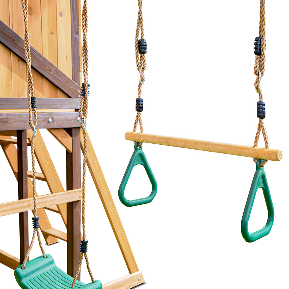 Darlington Play Centre & Swing Set (Green Slide)