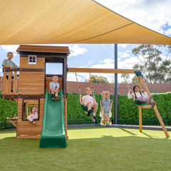 Darlington Play Centre & Swing Set (Green Slide)