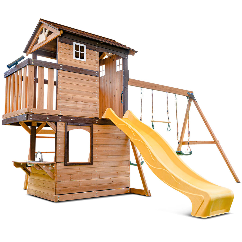 Darlington Play Centre & Swing Set (Yellow Slide)