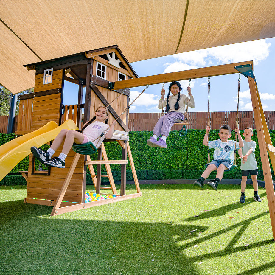 Darlington Play Centre & Swing Set (Yellow Slide)