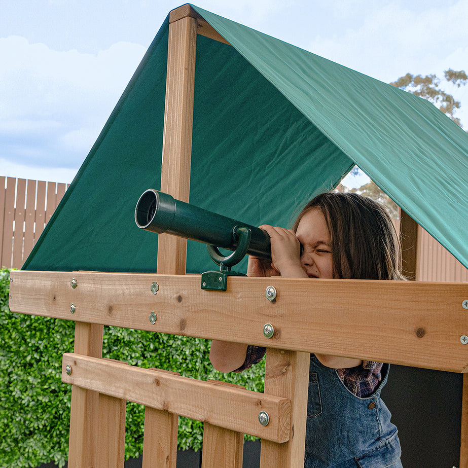 Greenvale Play Centre & Swing Set (Green Slide)