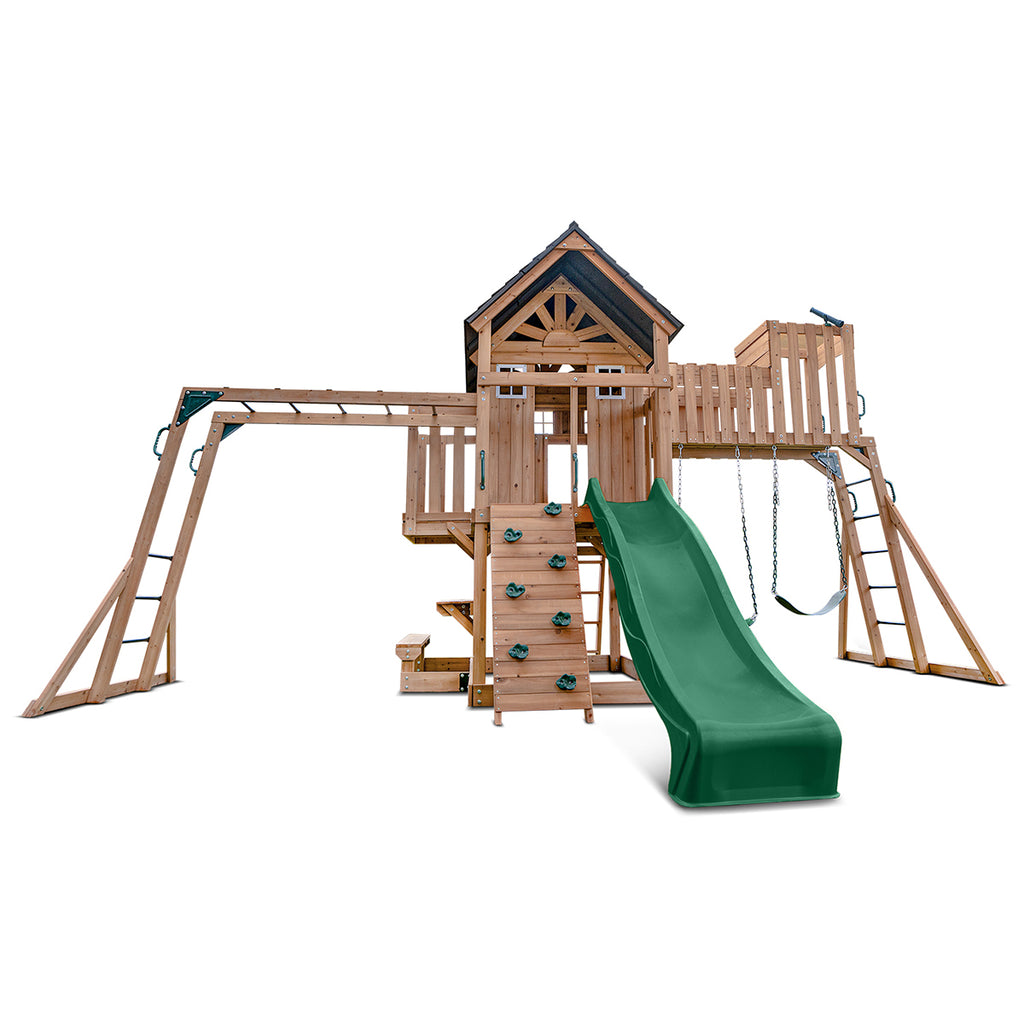 Kensington Play Centre & Swing Set (Green Slide)