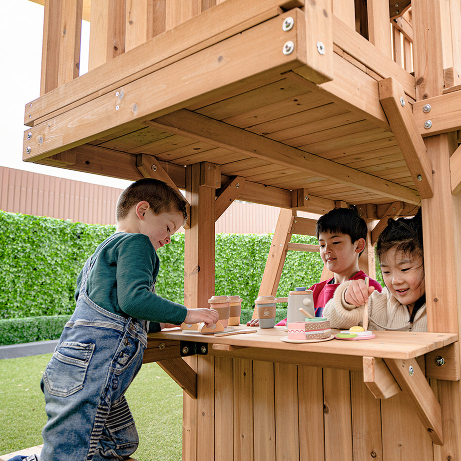 Kensington Play Centre & Swing Set (Green Slide)