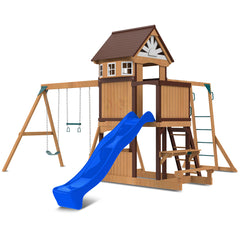 Meer Brook Play Centre & Swing Set (Blue Slide)