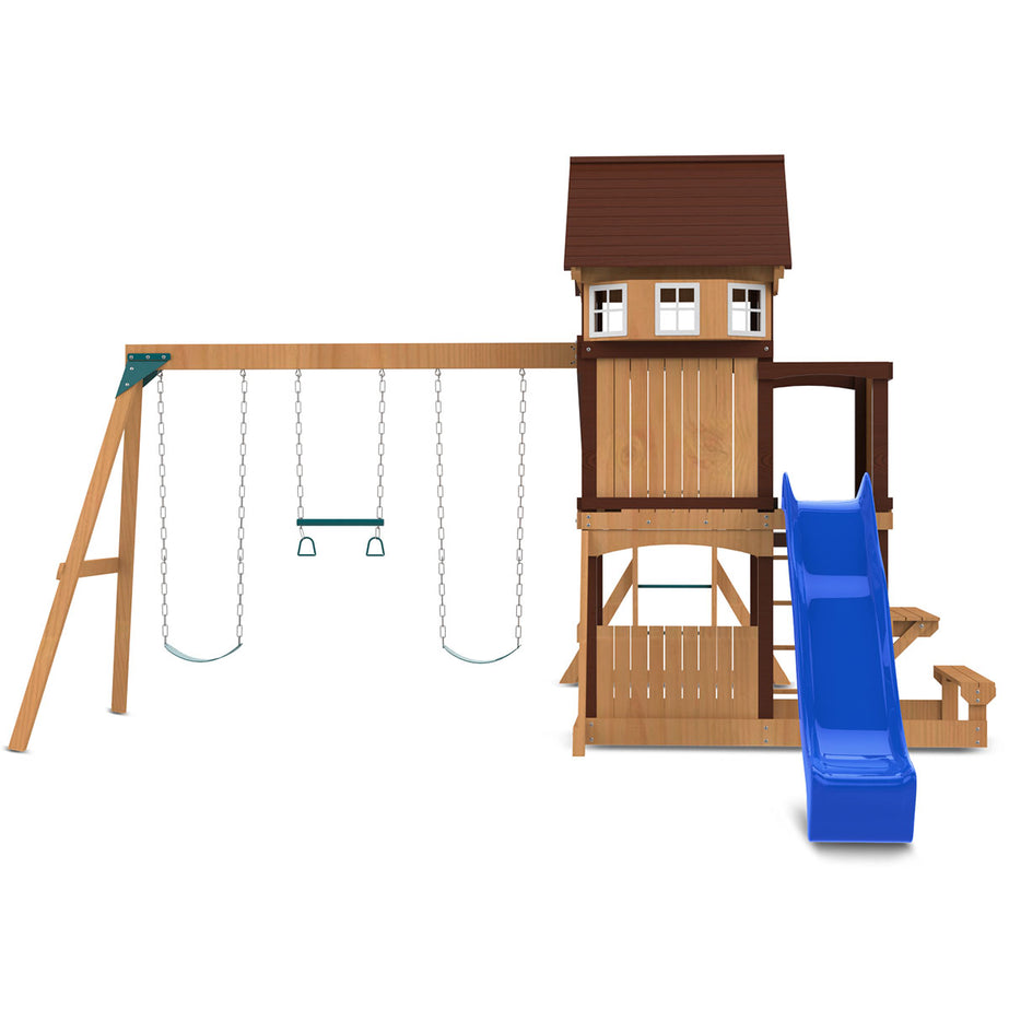 Meer Brook Play Centre & Swing Set (Blue Slide)