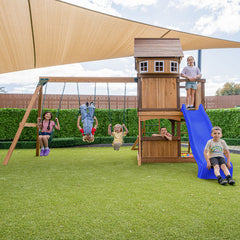 Meer Brook Play Centre & Swing Set (Blue Slide)