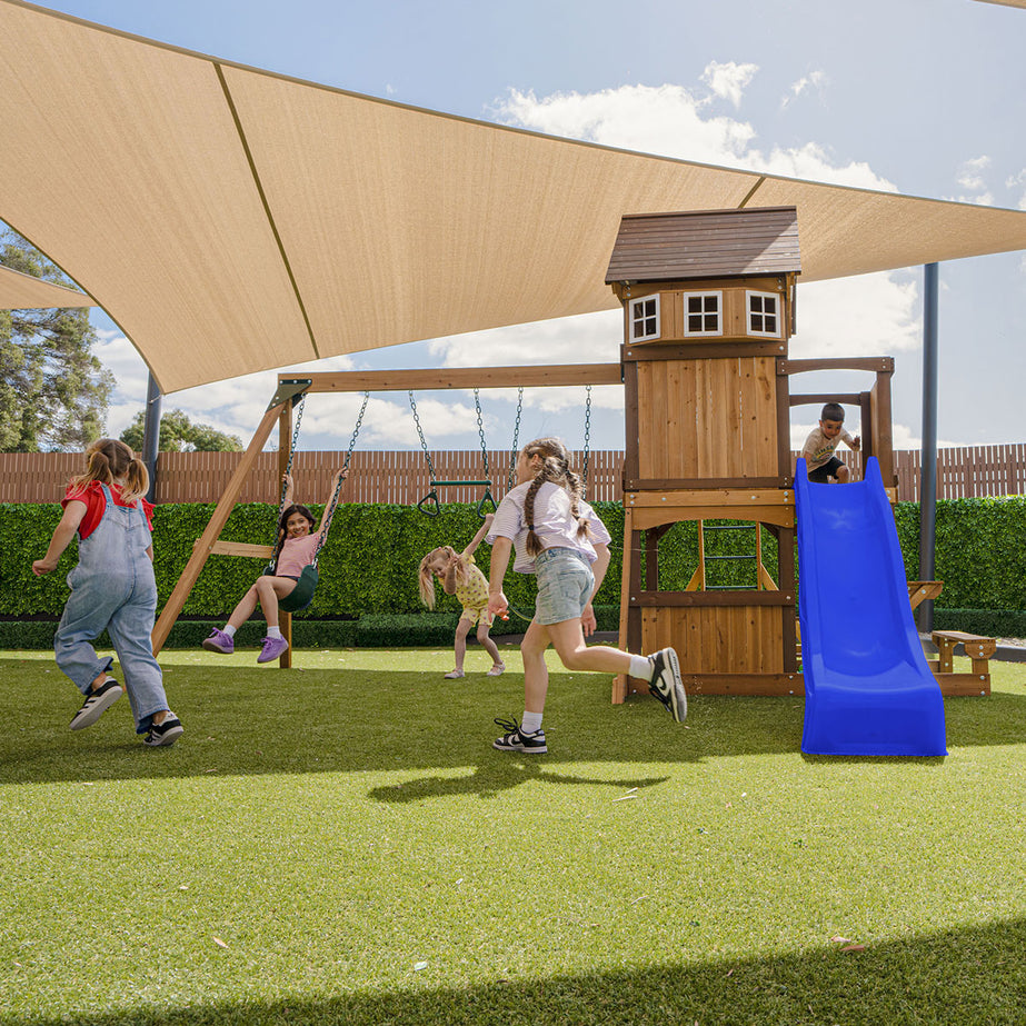 Meer Brook Play Centre & Swing Set (Blue Slide)