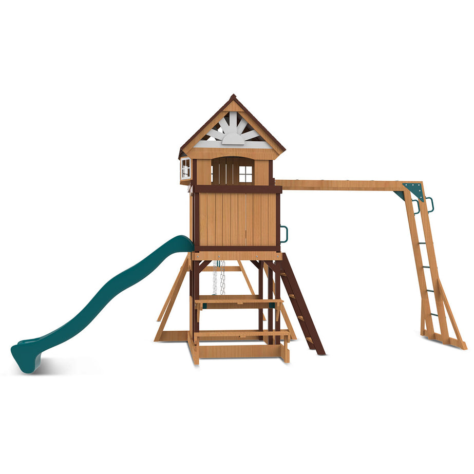 Meer Brook Play Centre & Swing Set (Green Slide)