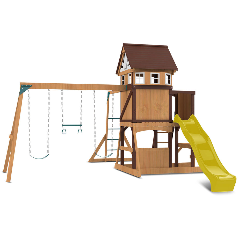 Meer Brook Play Centre & Swing Set (Yellow Slide)