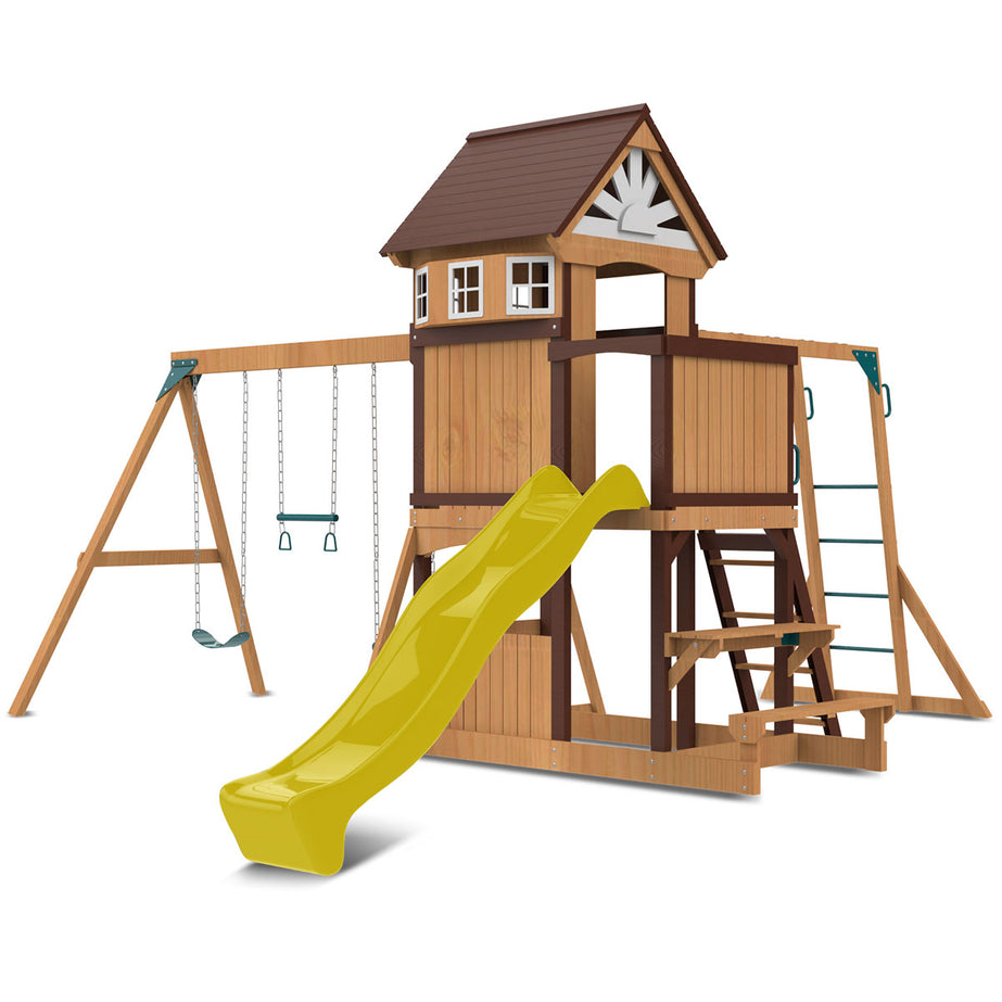 Meer Brook Play Centre & Swing Set (Yellow Slide)