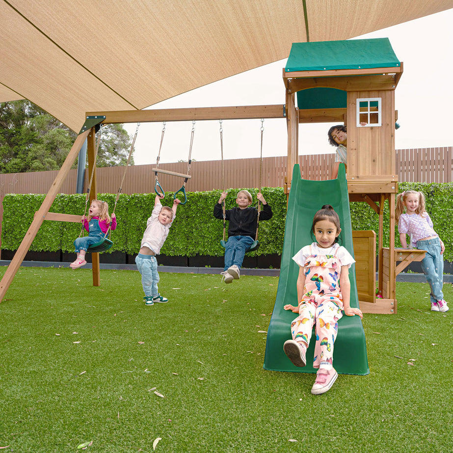 Montrose Play Centre & Swing Set (Green Slide)