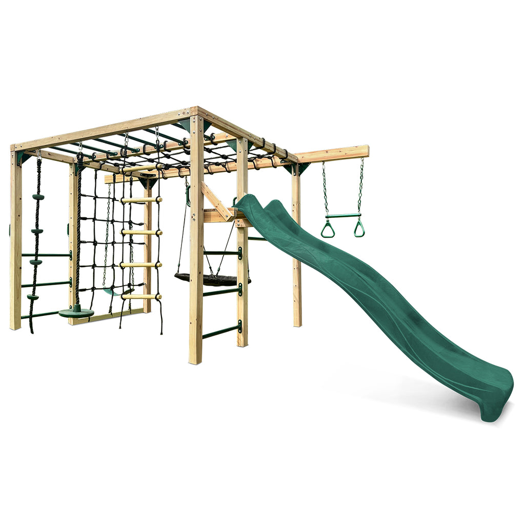 Orangutan Climbing Cube Jungle Gym All-in-One Play Centre (Green Slide)