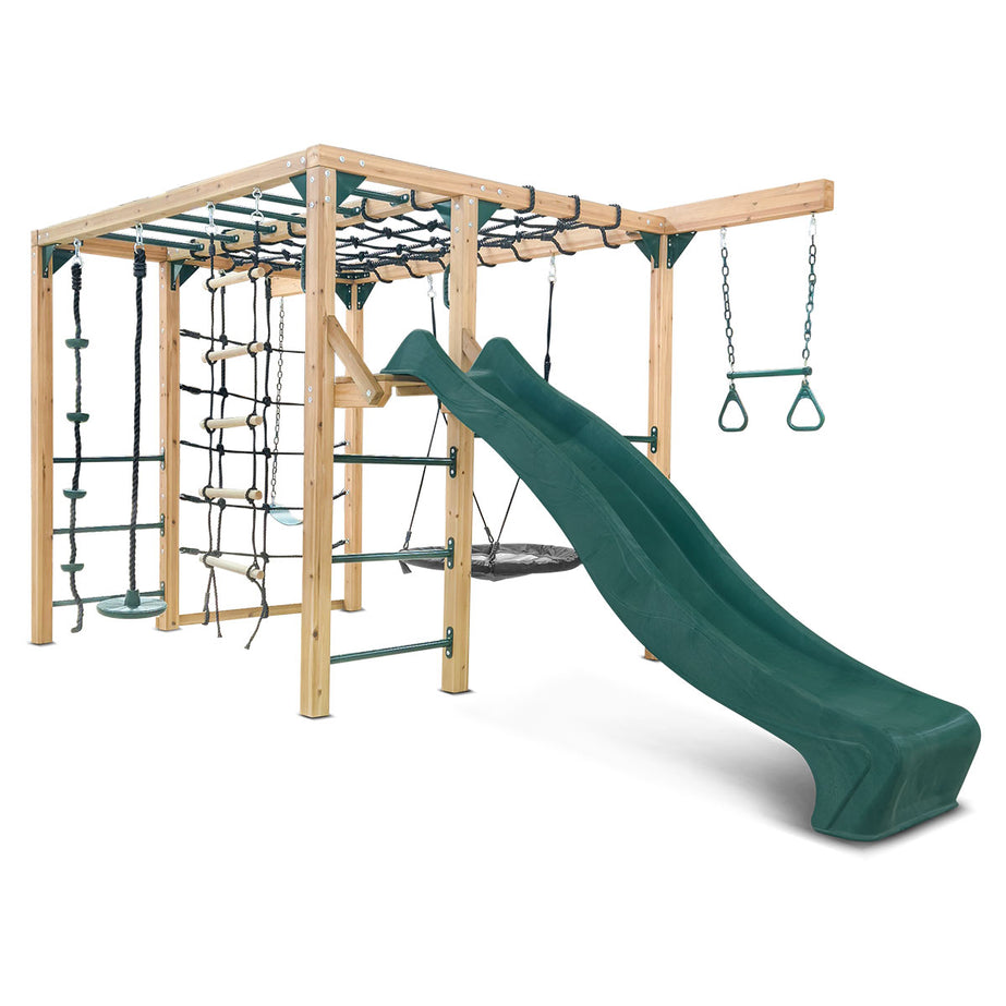 Orangutan Climbing Cube Jungle Gym All-in-One Play Centre (Green Slide)