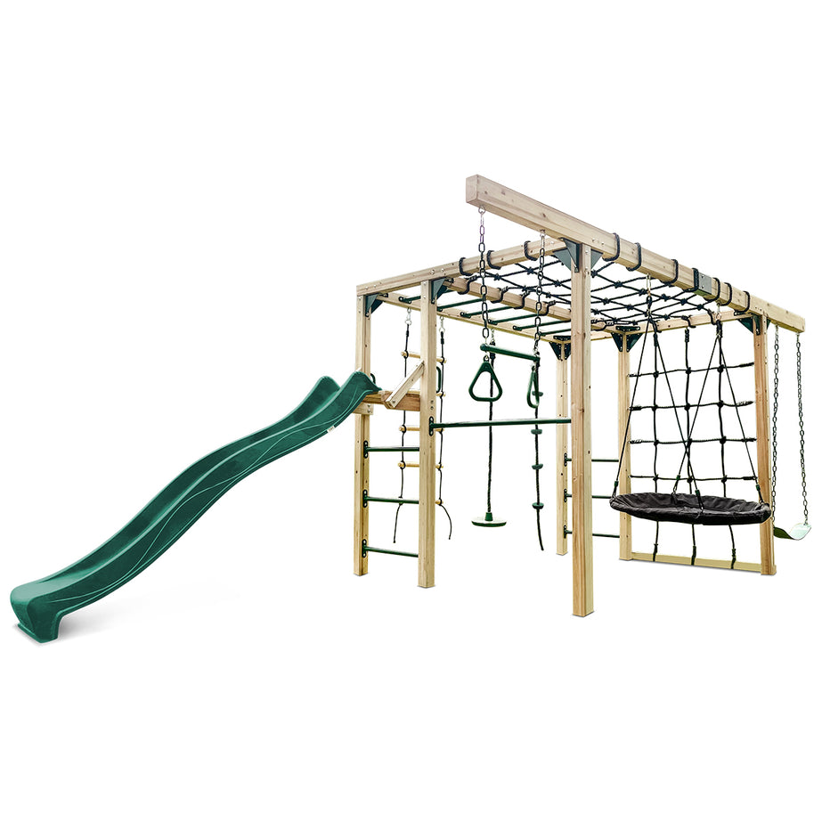 Orangutan Climbing Cube Jungle Gym All-in-One Play Centre (Green Slide)