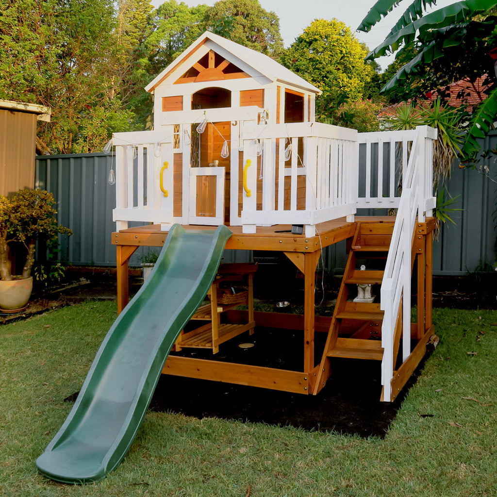 Silverton Cubby House with 1.8m Green Slide